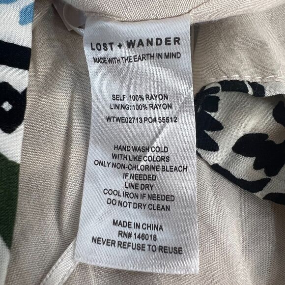 Lost + Wander Oracle Top Womens Large Black Multi Boho Tank - Picture 8 of 9